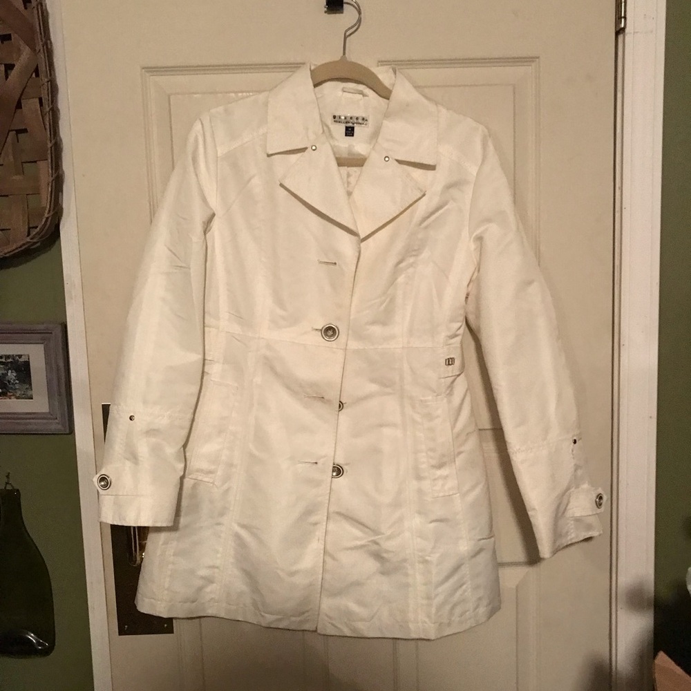 Ivory/cream Classic Jacket with Silver Buttons & Tailored Stitching